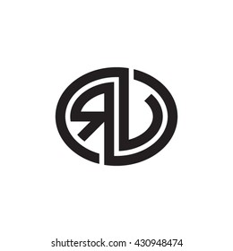 RV initial letters looping linked ellipse monogram logo