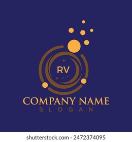 RV initial letters unique logo design vector template for branding