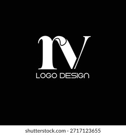 rv initial logo design art 