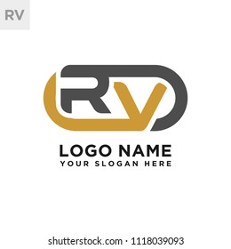 RV initial logo template vexctor