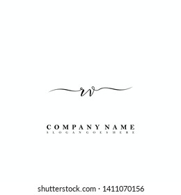 RV Initial luxury handwriting logo vector