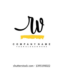 RV initial signature logo. handwriting logo template vector,
