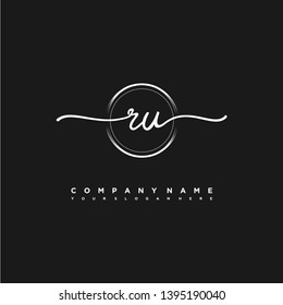 RV initial signature logo. handwriting logo template vector,