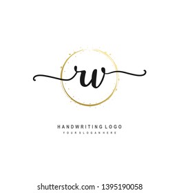 RV initial signature logo. handwriting logo template vector,