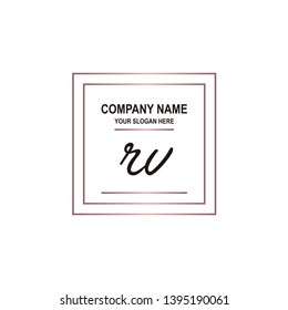 RV initial signature logo. handwriting logo template vector,