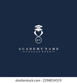 RV Initials Academy Logo Vector Art Icons and Graphics