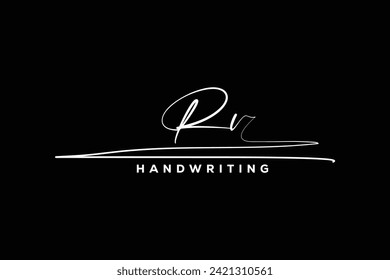 RV  initials Handwriting signature logo. RV Hand drawn Calligraphy lettering Vector. RV letter real estate, beauty, photography letter logo design.