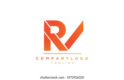 RV initials monogram letter text alphabet logo design
