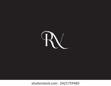 Logo-Design für RV-Buchstaben und Monogramm-Logo