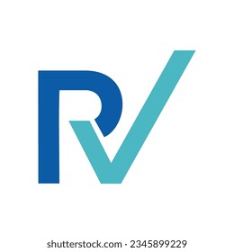 RV letter logo design. Vector image
