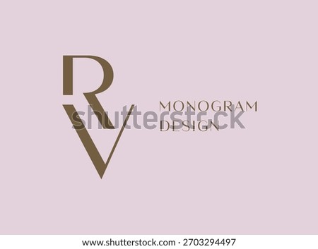 RV letter logo icon design. Classic style luxury initials monogram.