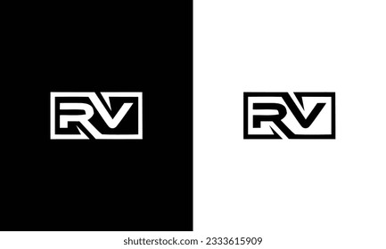 RV-Letter-Logo, Rv-Logo-Symbol, Vektorgrafik für Unternehmen