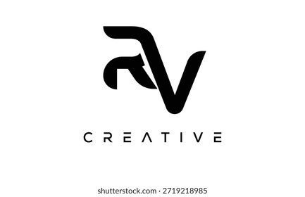 RV Letter Monogram Logo for Modern Creative Brand Identity