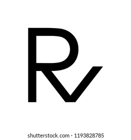 rv letter vector logo