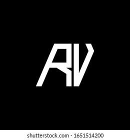RV logo abstract monogram isolated on black background