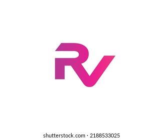 RV logo design vector template
