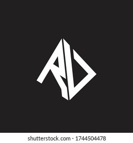 RV Logo monogram with standout triangle shape ribbon design template