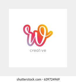 RV logo, vector. Useful as branding, app icon, alphabet combination, clip-art.