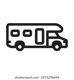 RV or motorhome icon. Editable line icon. Vector illustration