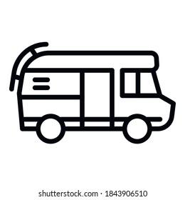 Rv motorhome icon. Outline rv motorhome vector icon for web design isolated on white background