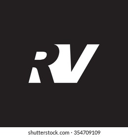 Rv Negative Space Letter Logo Black Stock Vector (Royalty Free ...