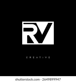 RV Negative Space Monogram – Minimalist Black and White Letter mark Logo for Creative Branding, Fashion Identity and Modern Design Concepts
