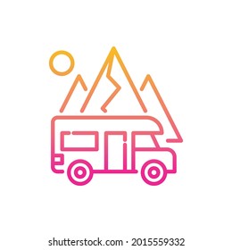 Rv park vector gradient icon style illustration. EPS 10 file