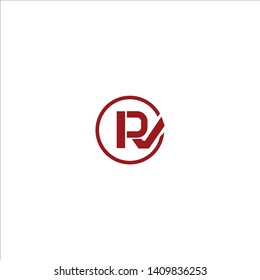 RV R V Letter Logo Design