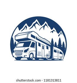 RV Recreation Illustration Logo