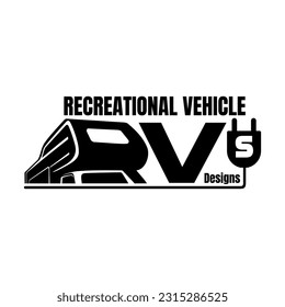 RV Recreational vehicle illustration logo designs vector