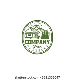 RV Resort logo design vector