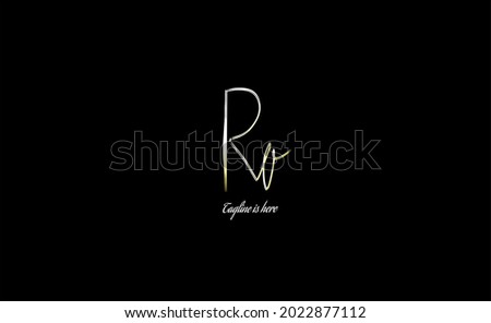 Rv Se initial logo handwriting template vector