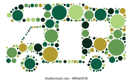 RV shape vector design by color point
