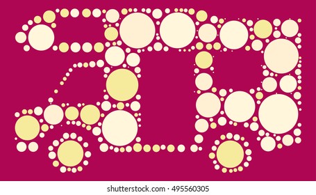 RV shape vector design by color point
