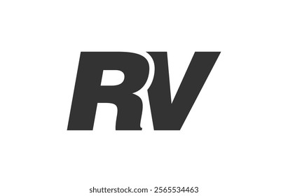 RV Techno Editable Font Logo For Corporate Branding. Bold, Futuristic Design With Unique Typographic Ideas. Minimal Custom Type And Dynamic Letter Variations For Promotion, Printing, And Book Titles