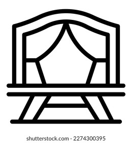 Rv tent icon outline vector. Forest house. Vacation card