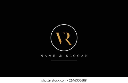 RV, VR, R, V abstract letters logo monogram