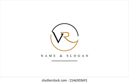 RV, VR, R, V abstract letters logo monogram
