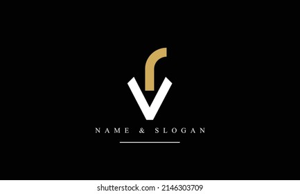 RV, VR, R, V abstract letters logo monogram