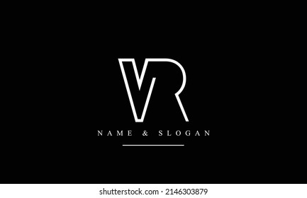 RV, VR, R, V abstract letters logo monogram