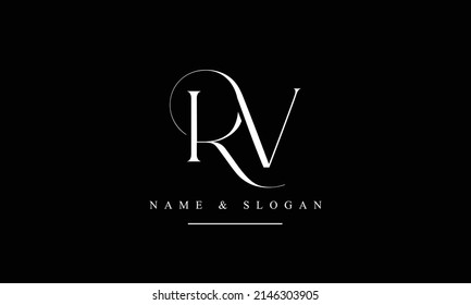 RV, VR, R, V abstract letters logo monogram