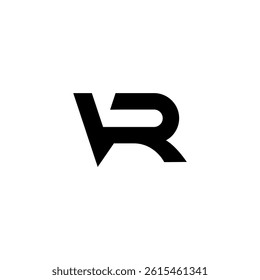 RV, VR, R, V abstract letters logo tech, black