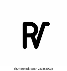 rv vr r v initials letter logo isolated on white background
