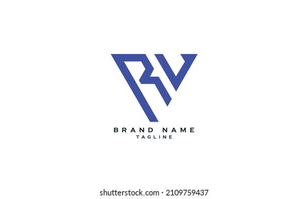 RV, VR, V, RA, AR, Abstract initial monogram letter alphabet logo design