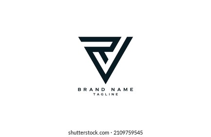 RV, VR, V, RA, AR, Abstract initial monogram letter alphabet logo design