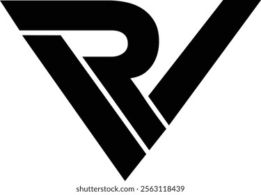RV wordmark Text Design Black and White Design vecto