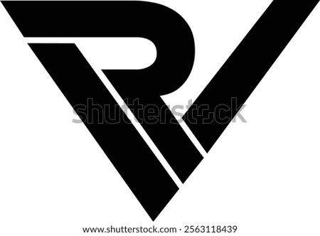 RV wordmark Text Design Black and White Design vecto