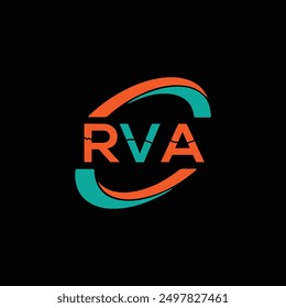 RVA letter technology logo design 
