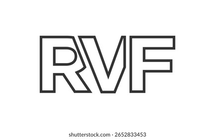 Modelo de design de logotipo RVF com texto em negrito forte e moderno. Logotipo vetorial inicial com tipografia simples e mínima. Identidade de empresa moderna ideal para a presença de marca de empresas.