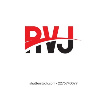 Letra RVJ Ilustración del vector de diseño del logotipo inicial